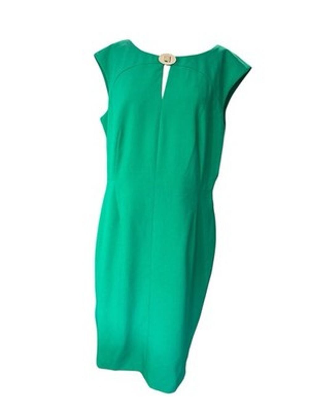 Calvin Klein Women's 14 Green Cut-Out Sheath Dress Cap Sleeve NWT MSRP $134